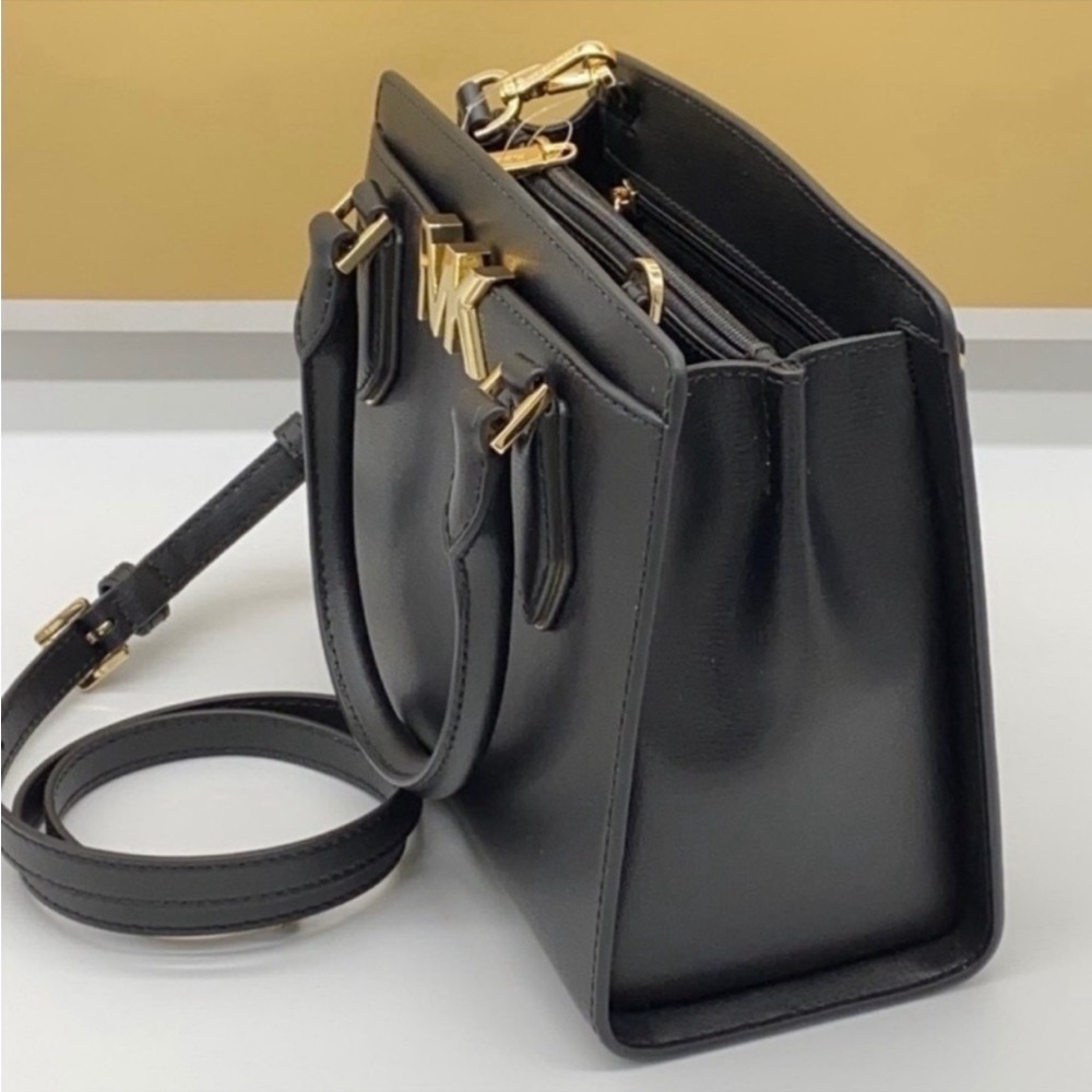 Michael Kors Mott Small Satchel Crossbody Black - Picture 8 of 12